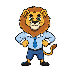 lion teacher vector illustration 