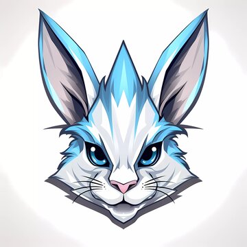 Rabbit head mascot vector with logo illustration. generative ai