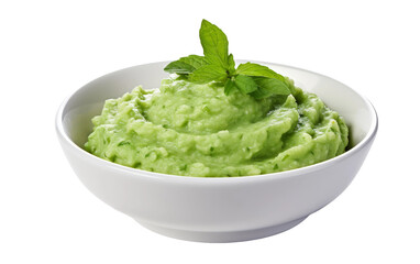 Fresh and Flavorful Pea Mash on white background