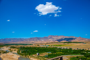 Panoramic View of Zanjan Landscape with Behestan Castle, Iran