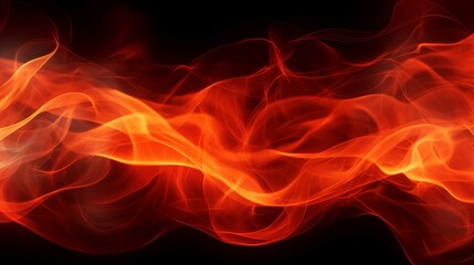 Abstract flames of fire with burning smoke floating up on black background for display and design