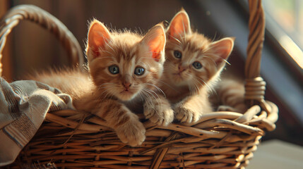 Kittens in the basket.
