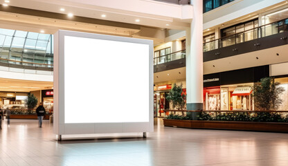 Blank digital billboard in the mall. png
