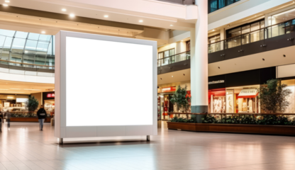 Blank digital billboard in the mall. png