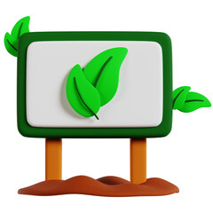 Green Leaf Signboard: Eco-Friendly Garden Message