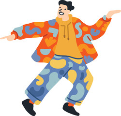 isolate illustration of a man dancing