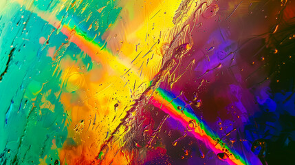  rainbow reflection on colorful surface background