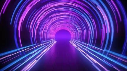 A tunnel with a blue-pink glow.