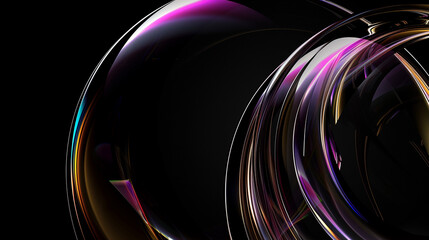 minimalist, distorted perspectives, transparent, chromatic aberration, black background