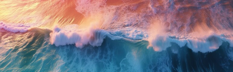 Ocean waves aerial photography
