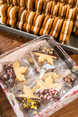 Festive Christmas Tin Boxes Filled with Chocolate-Dipped Treats
