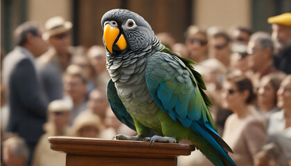 A wise Parrot sporting aviator glasses,