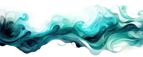 Amazing turquoise color bastract painting. Wide picture for theme or wallpiper.