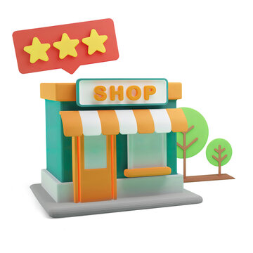 online store concept image with transparent background and shadow