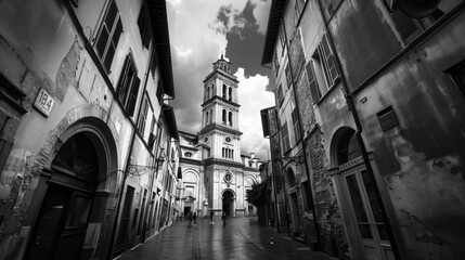 Lucca town the cathedral. - obrazy, fototapety, plakaty