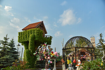 wooden house in a park