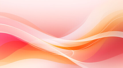 Fototapeta premium Abstract hot pink orange waves design with smooth curves and soft shadows on clean modern background. Fluid gradient motion of dynamic lines on minimal backdrop, simple abstract wallpaper 
