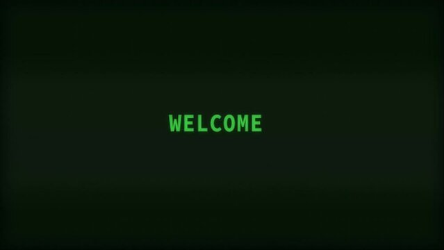 Welcome message video Retro typing on computer screen concept Introduction video