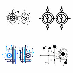 Binary Classification (Two-Class Icon). simple minimalist isolated in white background vector illustration