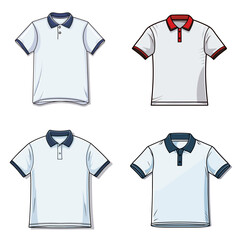 Polo Shirt (Collared Polo Shirt). simple minimalist isolated in white background vector illustration