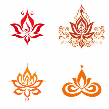 Shubh Labh (Symbolic Hindu Phrase for Prosperity). simple minimalist isolated in white background vector illustration