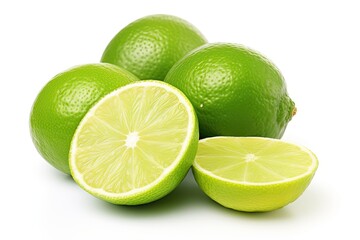 Aromatic Lime Fruit Segment - Isolated White Background Cut-out