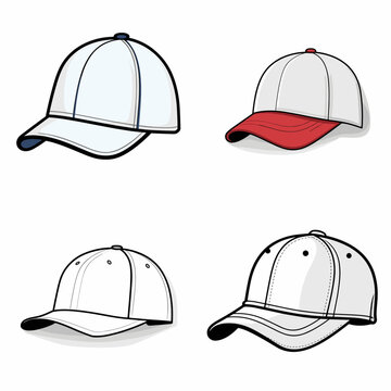 Cap (Baseball Cap). simple minimalist isolated in white background vector illustration