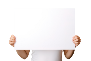Hand holding blank paper isolated on transparent background Remove png, Clipping Path, pen tool