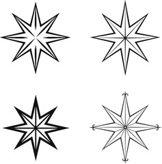 Fototapeta premium Christmas Star (Shining Star Illustration). simple minimalist isolated in white background vector illustration