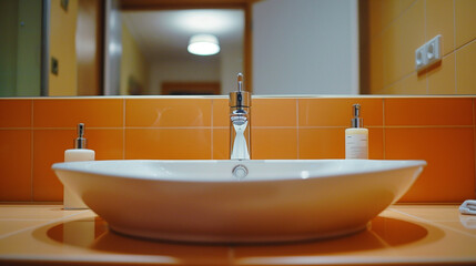 Close-up of wash basin