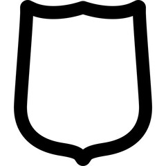 Shield icon outline style black color