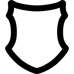 Shield icon outline style black color