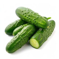 fresh cucumbers on white background.