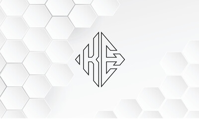 alphabet Letters KE  EK Initials Logo Monogram