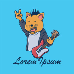 cat playing guitar