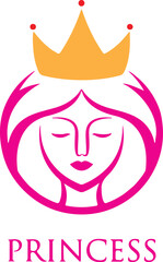 Princess Girl logo design icon eps file 