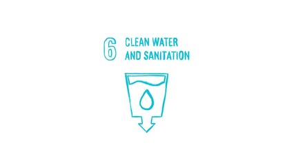 Sustainability, 17 goals, sustainable development;
goal 6, clean water and sanitation, handwritten icon animation