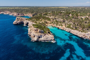 Naklejka premium Calo des Moro, .Santanyi, Mallorca, Balearic Islands, Spain