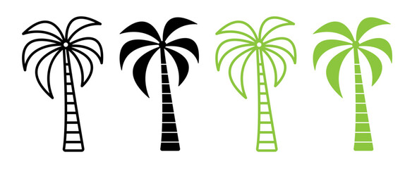 Seashore Palmetto Line Icon. Coastal Flora Icon in Outline and Solid Flat Style. - obrazy, fototapety, plakaty