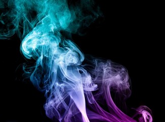 Smoke isolated on black background