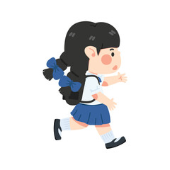 Girl student with backpack education school