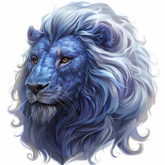 lion head on white background