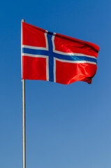 flag of Norway on a blue sky background
