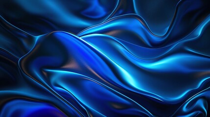 Obraz premium vibrant azure cobalt sapphire blue abstract background with geometric shapes and neon metallic shine for modern design projects