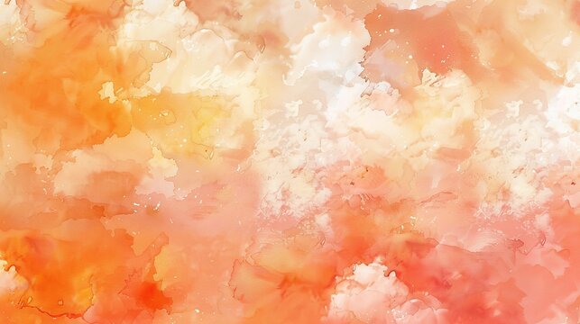 pastel orange watercolor background, soft brushstrokes creating a vibrant and artistic illustration
