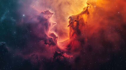 Fototapeta na wymiar Vibrant Colorful Space Galaxy Cloud Nebula, A Stunning Stary Night Cosmos Universe Science Astronomy Supernova Background Wallpaper Generative AI