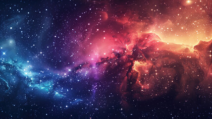 Vibrant Colorful Space Galaxy Cloud Nebula, A Stunning Stary Night Cosmos Universe Science Astronomy Supernova Background Wallpaper Generative AI - obrazy, fototapety, plakaty