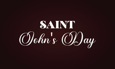 Saint Johns Day Text With Colorful Background illustration Design