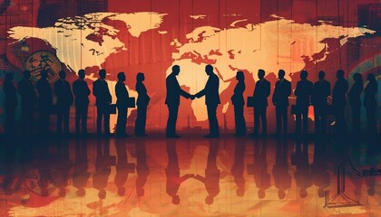 International Business Negotiations and Deals, international business negotiations and deals with an image depicting business executives shaking hands across a table, AI