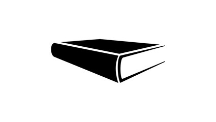 book symbol, black isolated silhouette